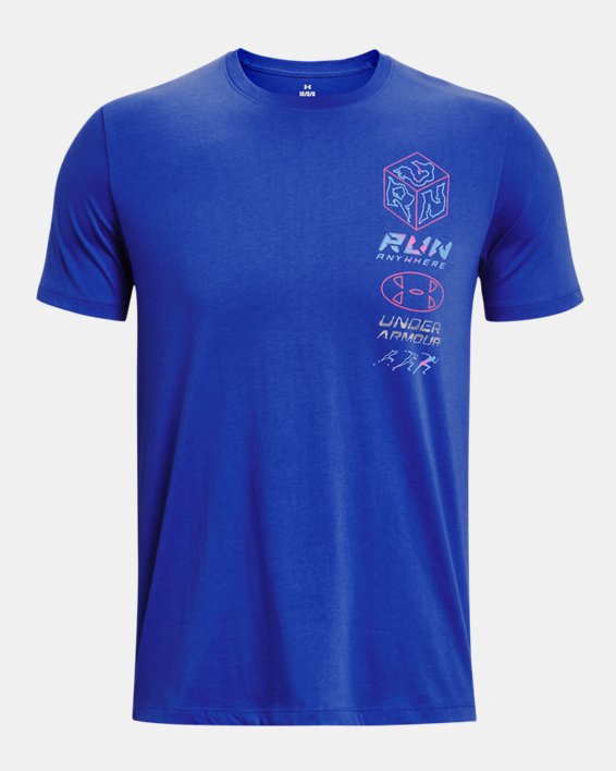 Men's UA Run Anywhere T-Shirt in Blue image number 4
